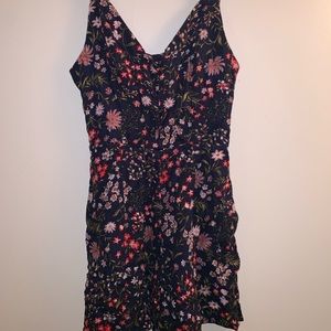 navy floral romper
